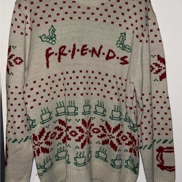 FRIENDS Cream and Red Knit Sweater - Picture 1 of 5